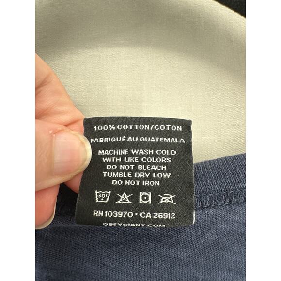 Y2K Vintage Obey Shirt Mens Large Navy Blue Graphic Tee Streetwear - Picture 4 of 6